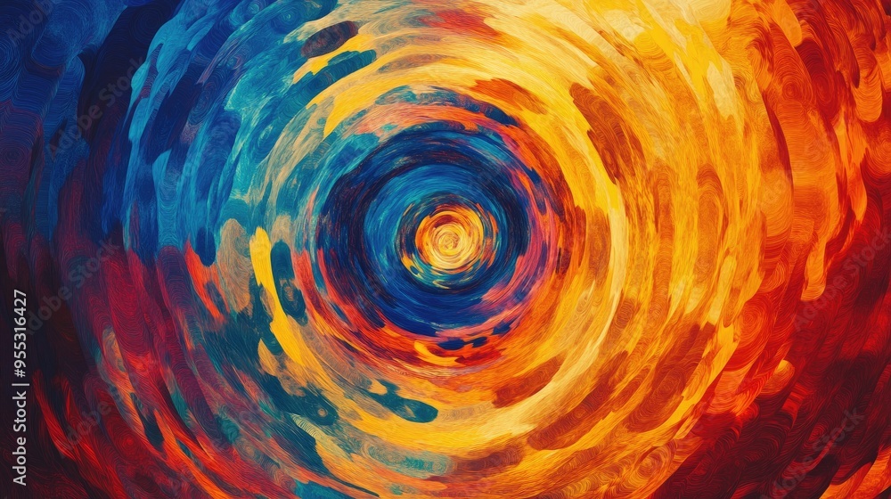 Vibrant abstract radial pattern exploring themes of energy spirituality and creative expression Vibrant abstract radial pattern exploring themes of energy spirituality and creative expression
