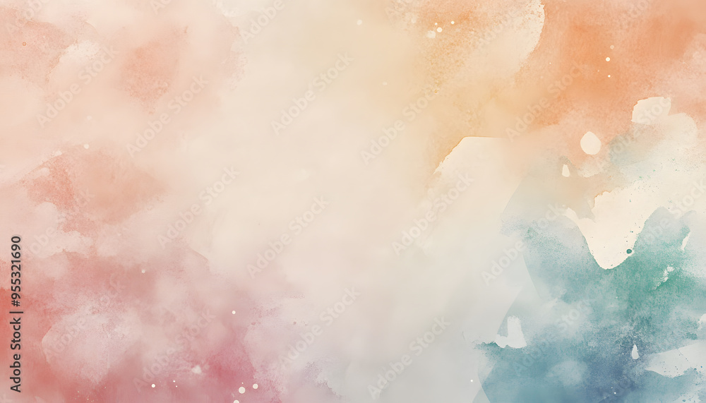 Obraz premium Soft watercolor splashes or strokes in muted tones, offering an artistic yet understated look