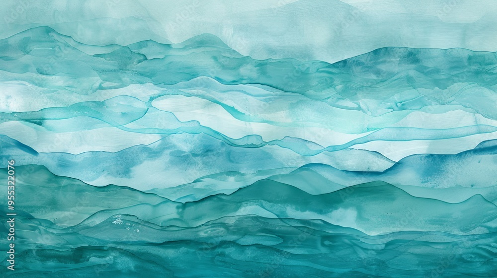 Serene Aqua Watercolor Wash Background - Abstract Fluid Art Serene Aqua Watercolor Wash Background - Abstract Fluid Art