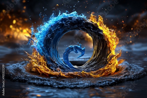Zodiac signs as elemental forces, depicted in a powerful scene where each zodiac sign is an embodiment of its elementâ€”fire, earth, air, or waterâ€”shaping the world around them with their energy