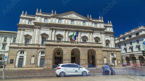 Main concert hall of Teatro alla Scala, an opera house timelapse hyperlapse in Milan, Italy.