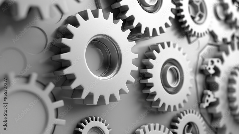 gears and cogs on grey cooperation concept technology gears and cogs on grey cooperation concept technology