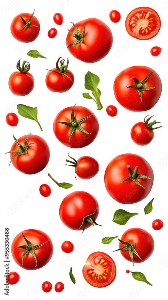 Fresh Red Tomatoes on Transparent Background Fresh Red Tomatoes on Transparent Background