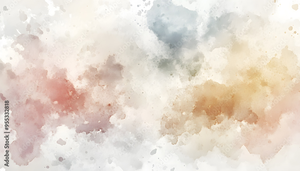 Obraz premium Soft watercolor splashes or strokes in muted tones, offering an artistic yet understated look