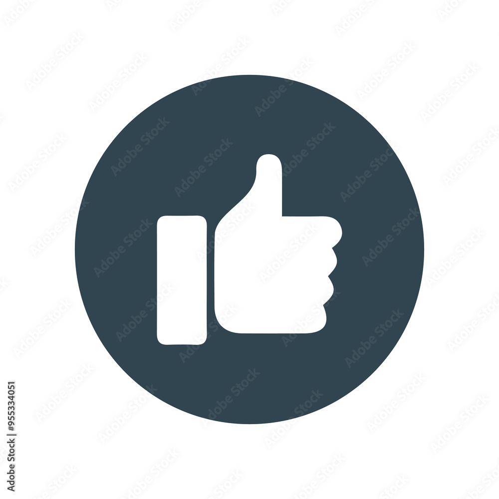 Thumbs up symbol in a circle, isolated on white background. Vector illustration of a positive rating, feedback, or like icon. Flat design, finger up gesture. Thumbs up symbol in a circle, isolated on white background. Vector illustration of a positive rating, feedback, or like icon. Flat design, finger up gesture.