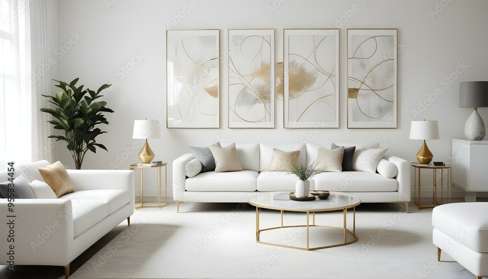 Obraz premium Photo interior modern design room 3d illustration