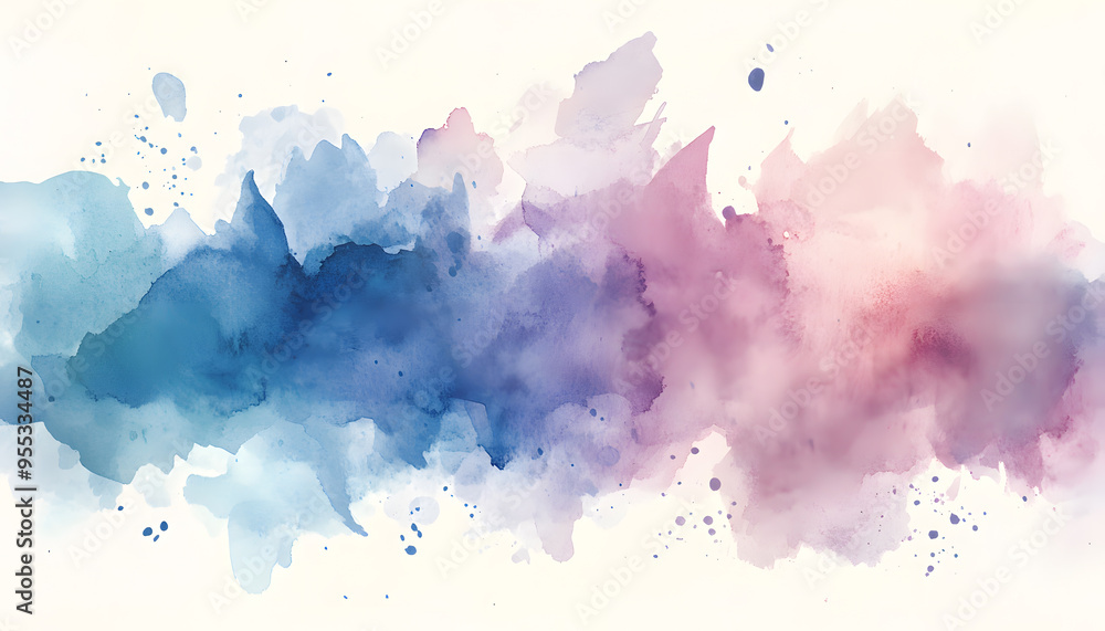 Obraz premium Soft watercolor splashes or strokes in muted tones, offering an artistic yet understated look