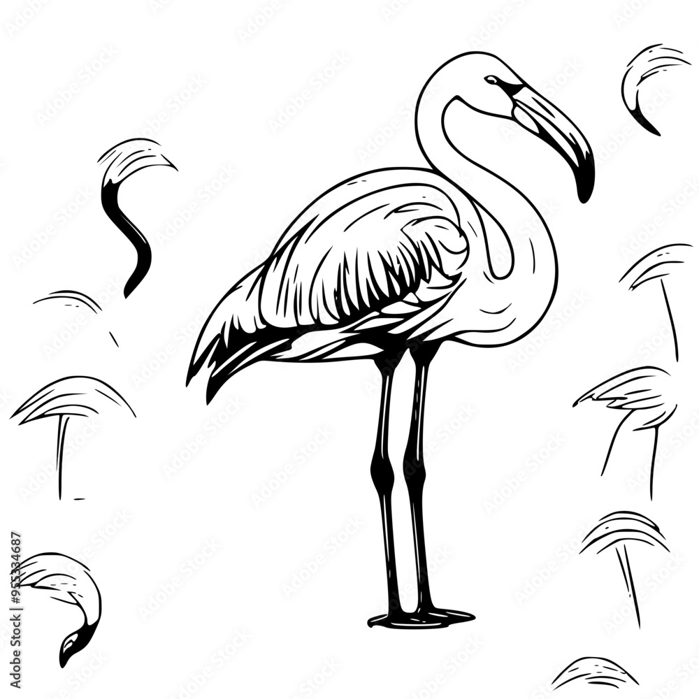 Obraz premium flamingo vector