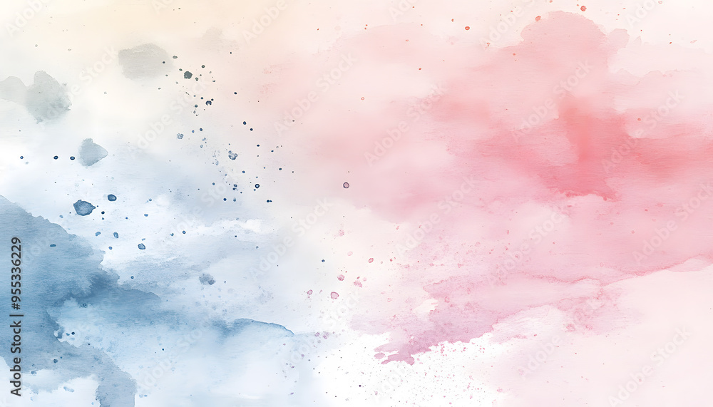 Obraz premium Soft watercolor splashes or strokes in muted tones, offering an artistic yet understated look
