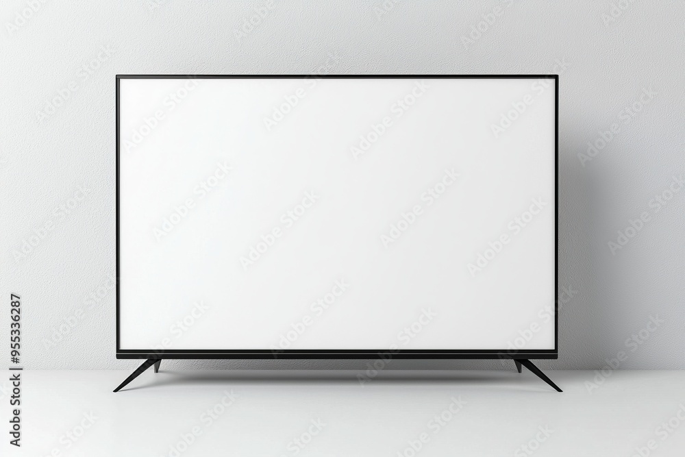 TV screen mockup on isolated background created with Generative AI TV screen mockup on isolated background created with Generative AI