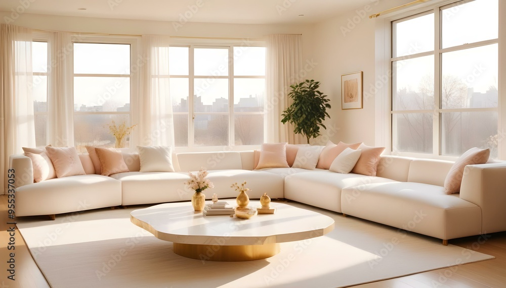 Fototapeta premium Photo interior modern design room 3d illustration