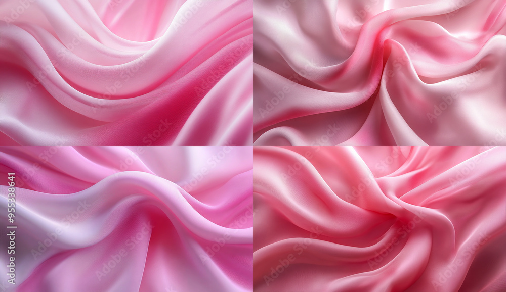 Obraz premium Pink background with soft pink fabric