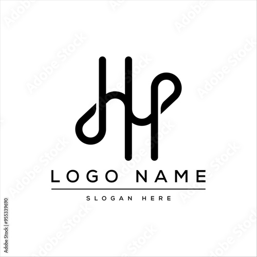 HH icon logo design template vector