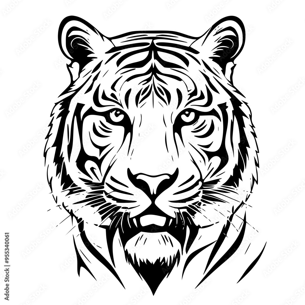 tiger head silhouette tiger head silhouette
