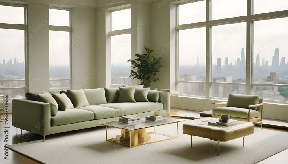 Fototapeta premium Photo interior modern design room 3d illustration