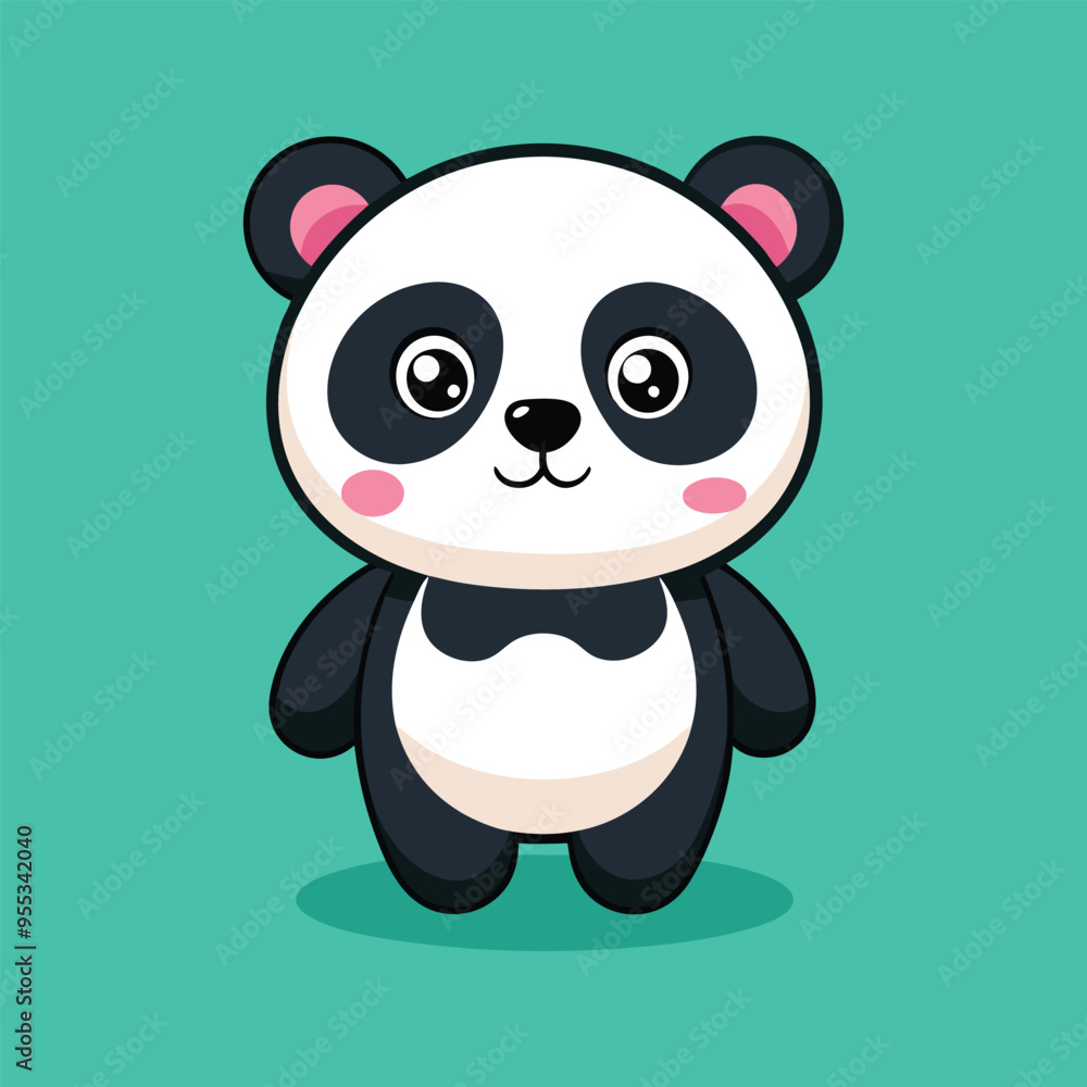 Naklejka premium Cure Panda vector art style illustration