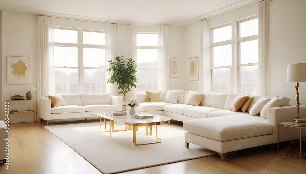 Fototapeta premium Photo interior modern design room 3d illustration