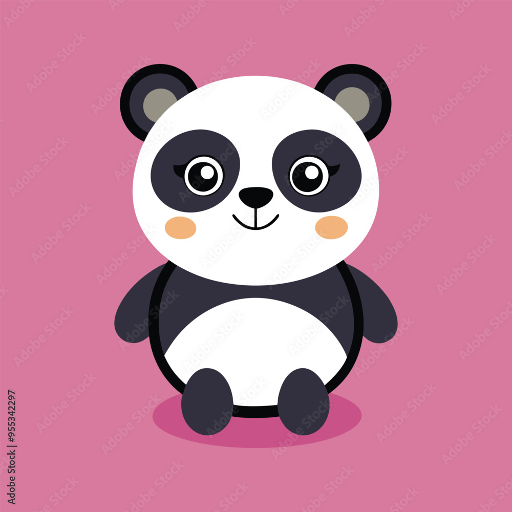 Naklejka premium Cure Panda vector art style illustration