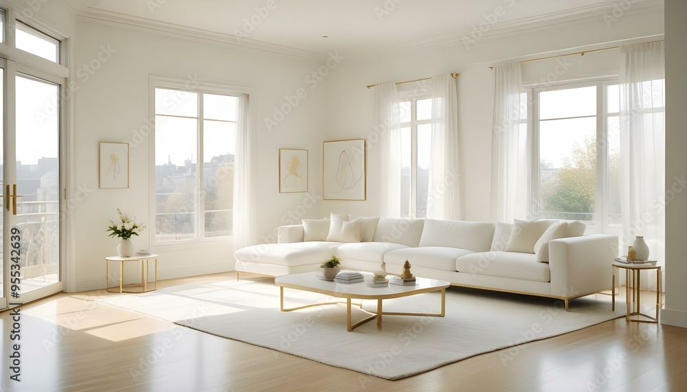 Fototapeta premium Photo interior modern design room 3d illustration