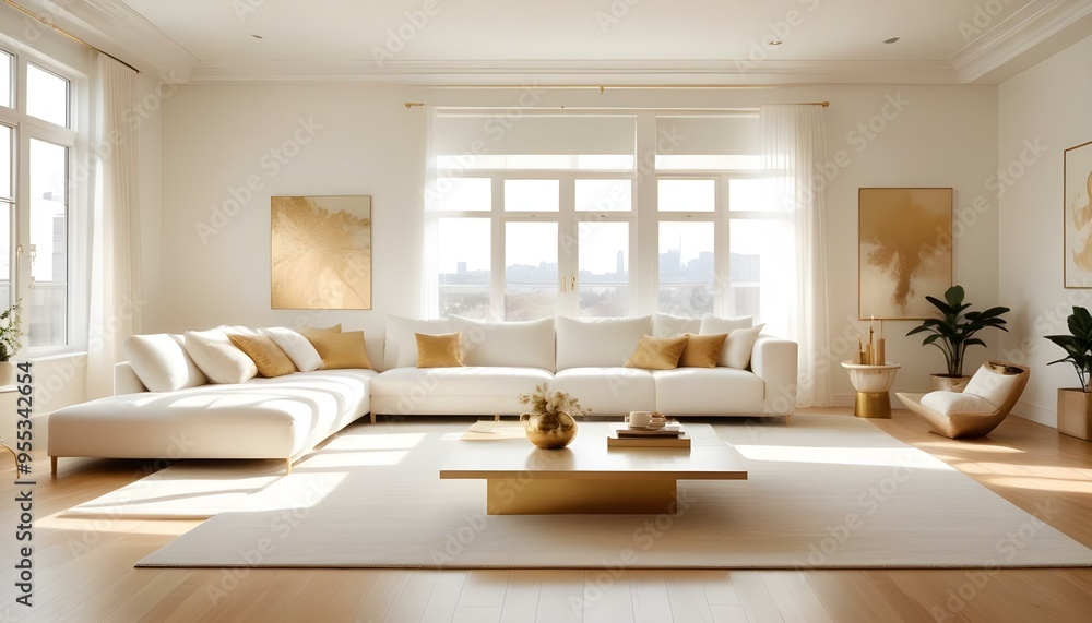 Fototapeta premium Photo interior modern design room 3d illustration