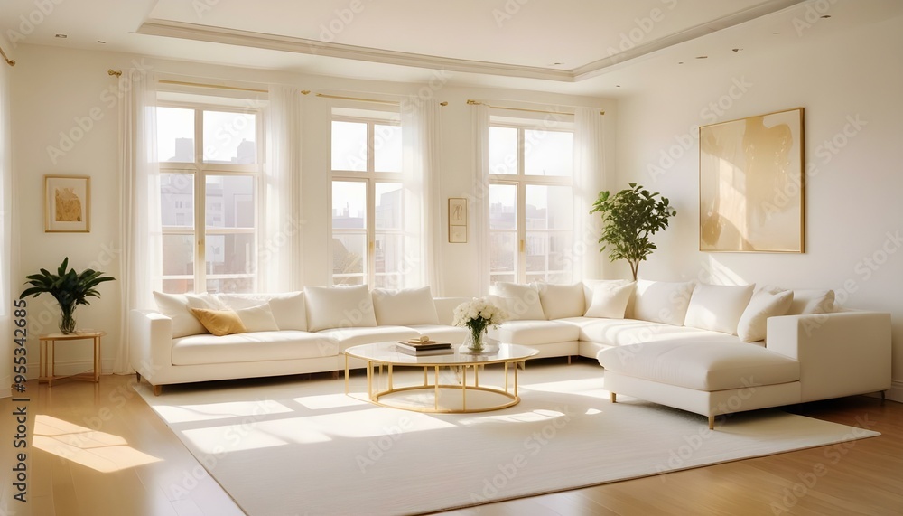 Fototapeta premium Photo interior modern design room 3d illustration