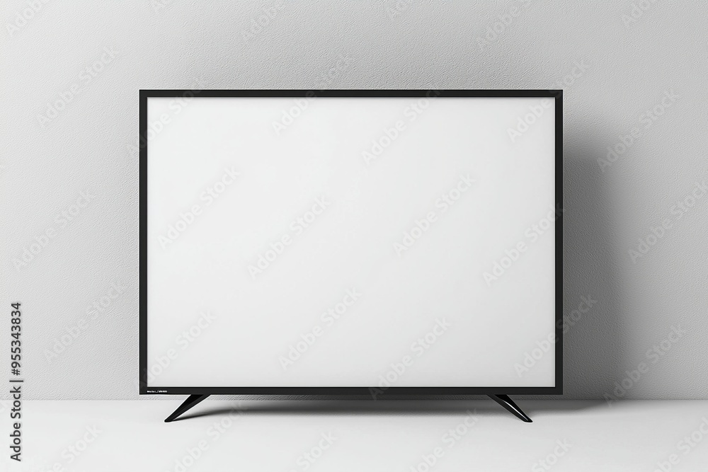 TV screen mockup on isolated background created with Generative AI TV screen mockup on isolated background created with Generative AI