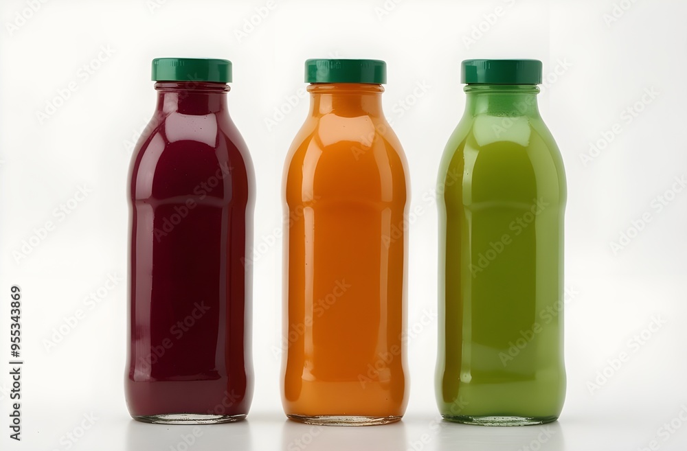 Vegetable and fruits juice isolated on white background.
Vegetable and fruits juice isolated on white background.