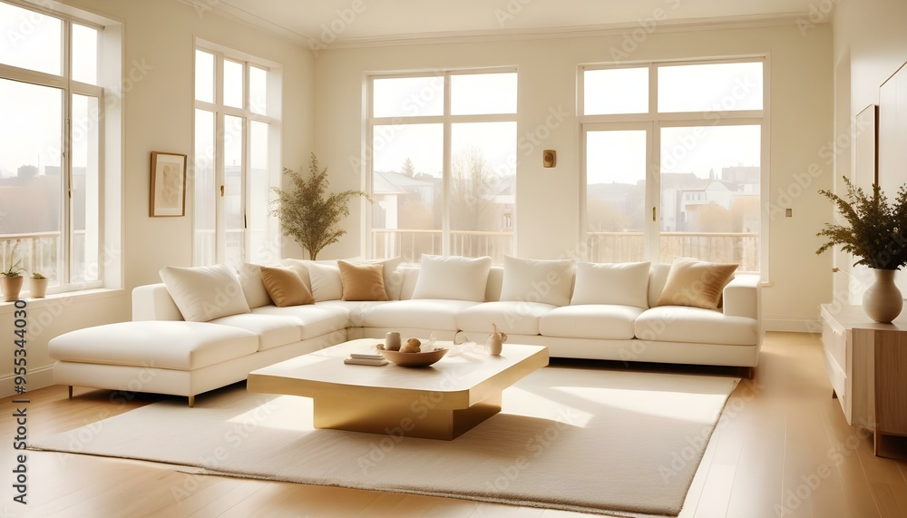 Fototapeta premium Photo interior modern design room 3d illustration