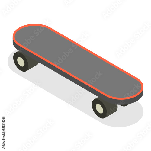 3D Isometric Flat Vector Set of Skateboards, Riding on Board. Item 4