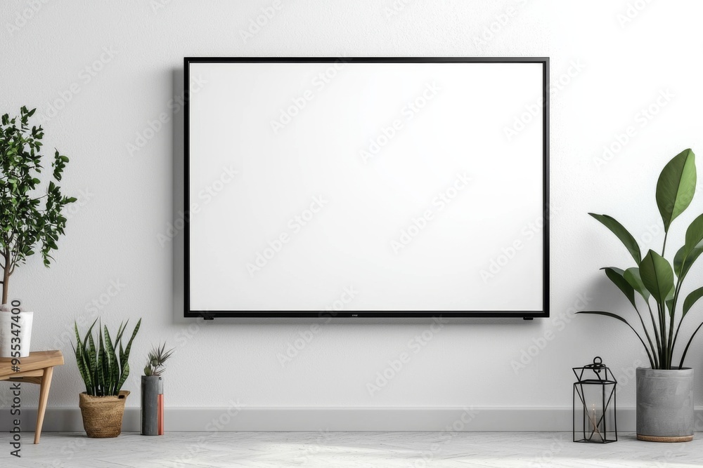 TV screen mockup on isolated background created with Generative AI TV screen mockup on isolated background created with Generative AI