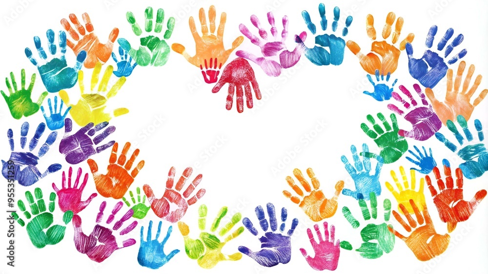 bunte Handflächen kinder, wölbung bunte Handflächen kinder, wölbung