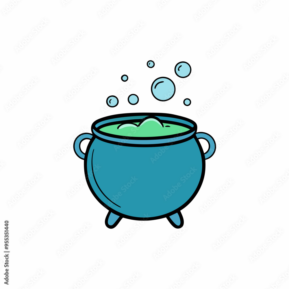 Cauldron with Bubbles Icon Vector Design on White Background Cauldron with Bubbles Icon Vector Design on White Background