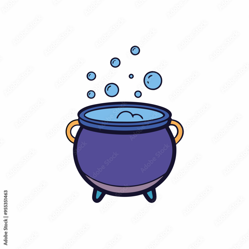 Cauldron with Bubbles Icon Vector Design on White Background Cauldron with Bubbles Icon Vector Design on White Background