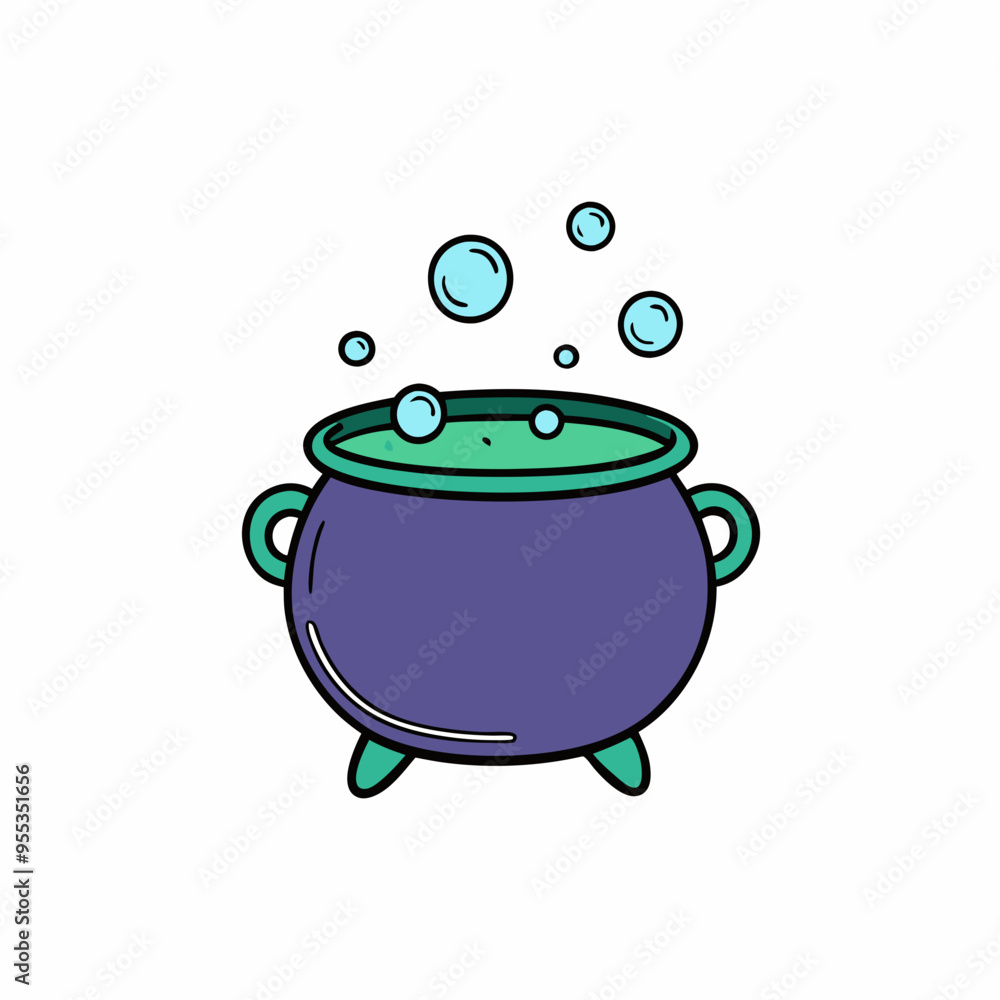 Cauldron with Bubbles Icon Vector Design on White Background Cauldron with Bubbles Icon Vector Design on White Background