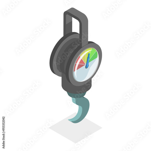 3D Isometric Flat Vector Set of Scales Types, Equipment for Weight Measuring. Item 2