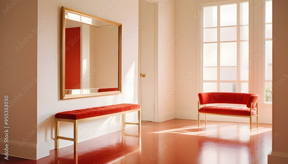 Fototapeta premium Photo interior modern design room 3d illustration