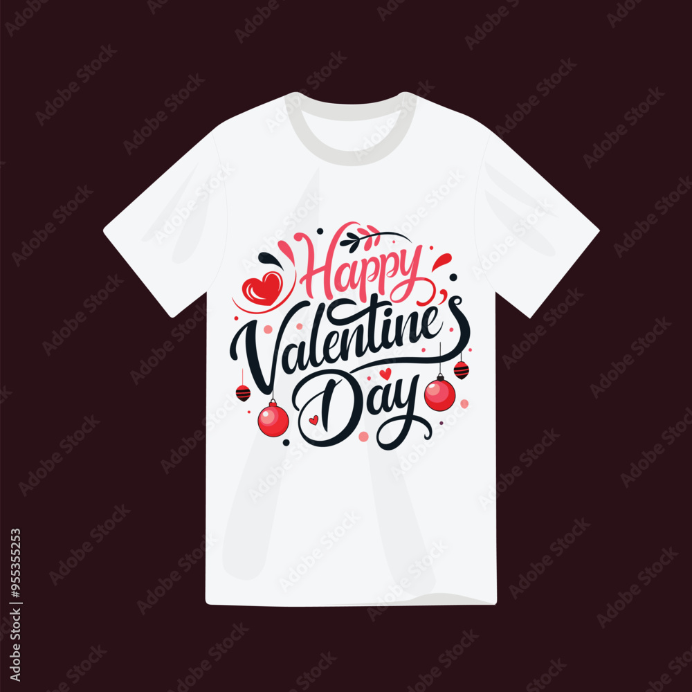 happy valentine's day t-shirt lettering design