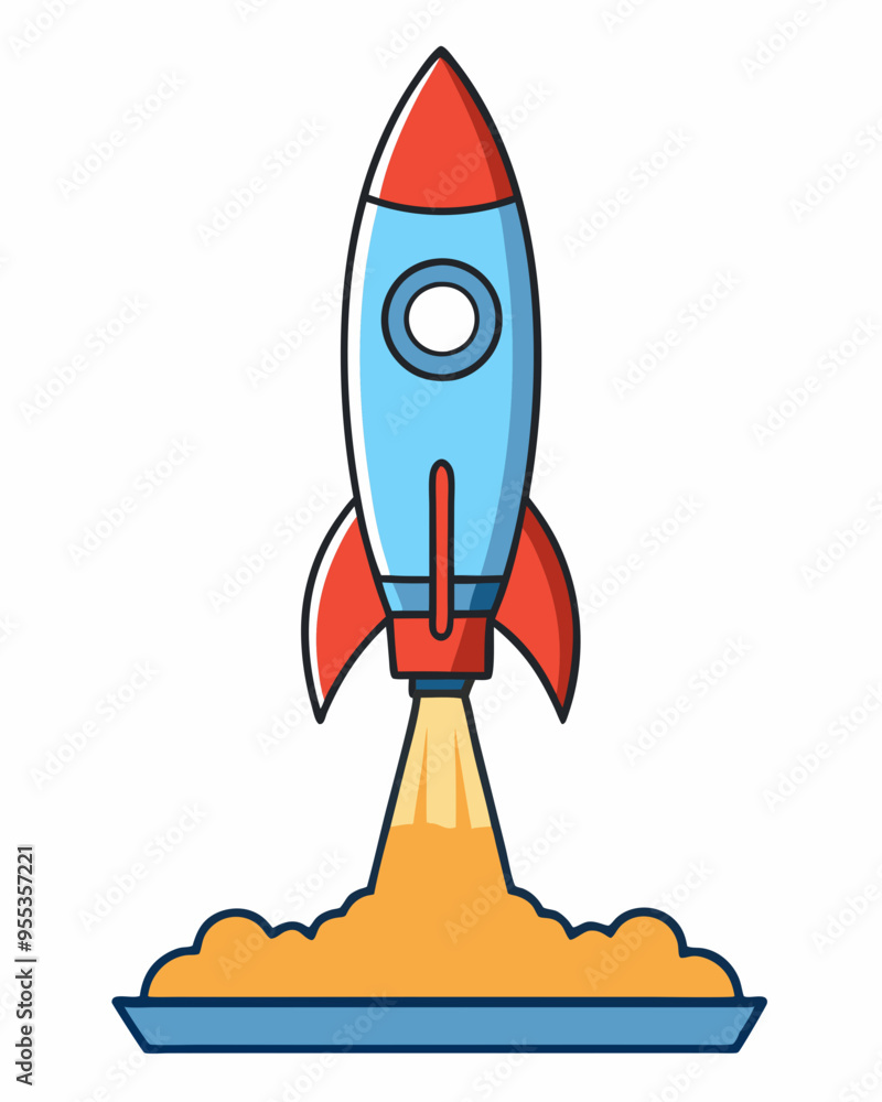 Bold Rocket Launch A Clean, Minimalist Vector Illustration Bold Rocket Launch A Clean, Minimalist Vector Illustration