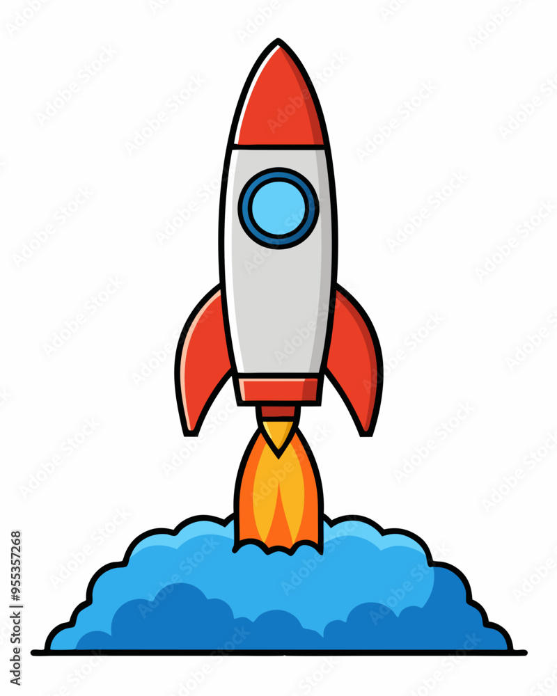 Bold Rocket Launch A Clean, Minimalist Vector Illustration Bold Rocket Launch A Clean, Minimalist Vector Illustration