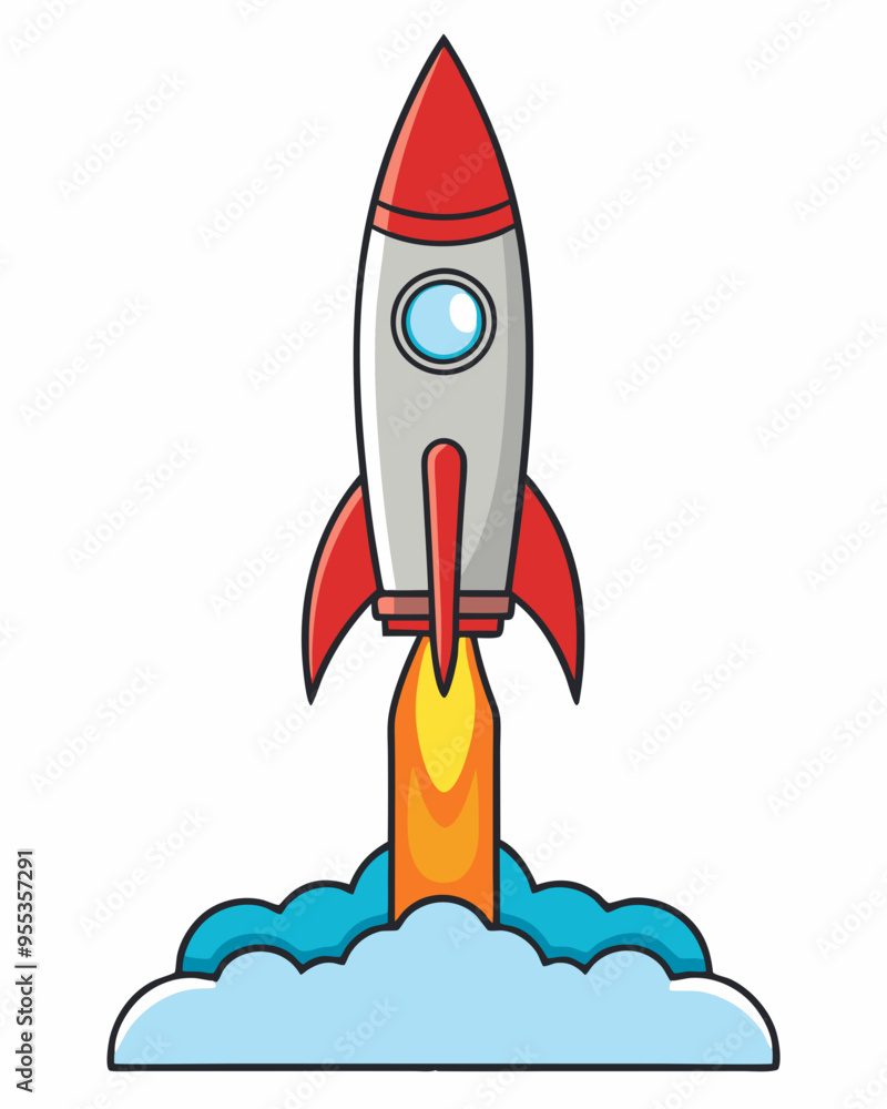 Bold Rocket Launch A Clean, Minimalist Vector Illustration Bold Rocket Launch A Clean, Minimalist Vector Illustration