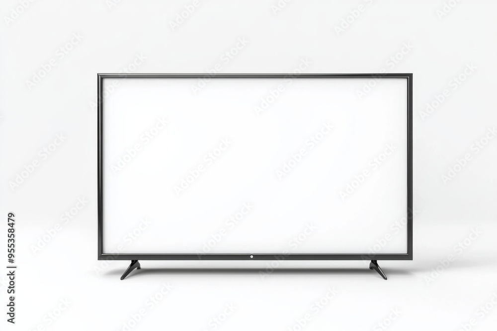 TV screen mockup on isolated background created with Generative AI TV screen mockup on isolated background created with Generative AI