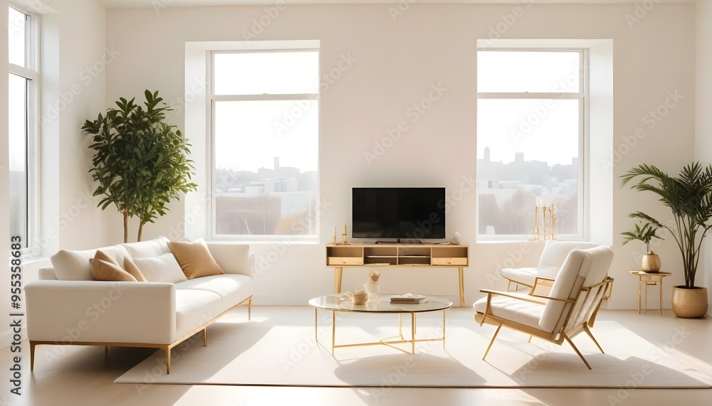 Fototapeta premium Photo interior modern design room 3d illustration