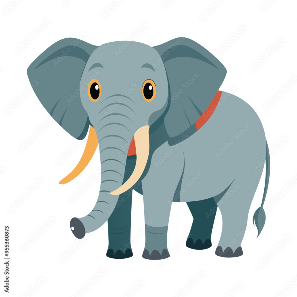 Fototapeta premium Cute elephant color vector illustration design