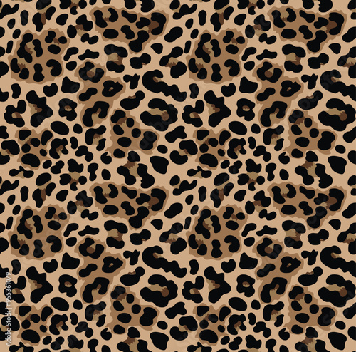 
Leopard print seamless pattern, modern trendy design with spots, wild cat background