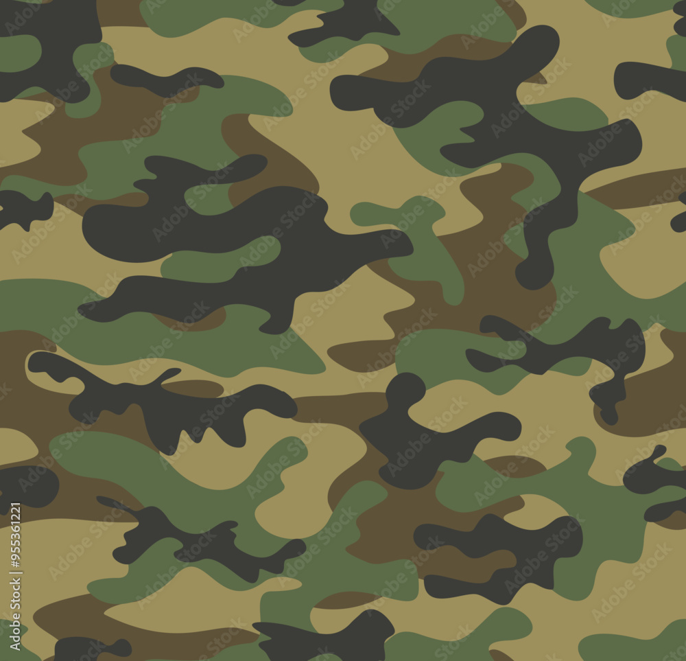 Fototapeta premium army seamless camouflage, modern military pattern, vector illustration