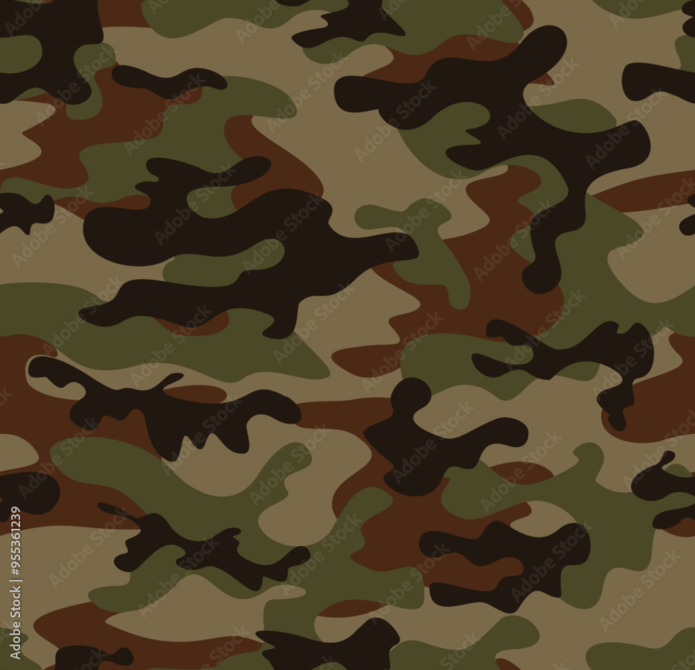 Fototapeta premium seamless army camouflage, forest pattern, military texture for printing clothing, paper, fabric