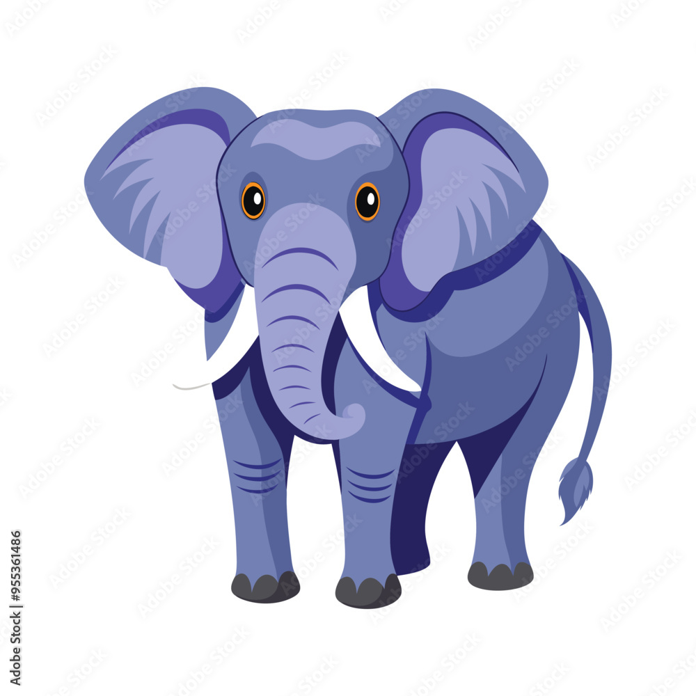 Fototapeta premium Cute elephant color vector illustration design