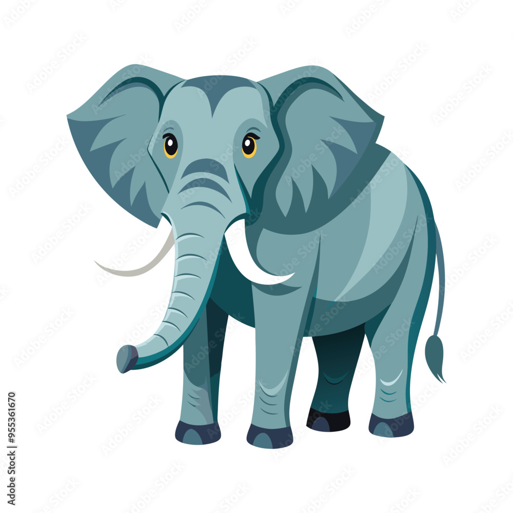 Fototapeta premium Cute elephant color vector illustration design