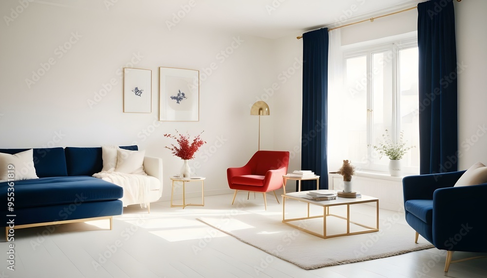 Fototapeta premium Photo interior modern design room 3d illustration