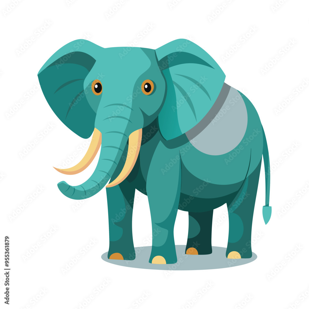 Fototapeta premium Cute elephant color vector illustration design
